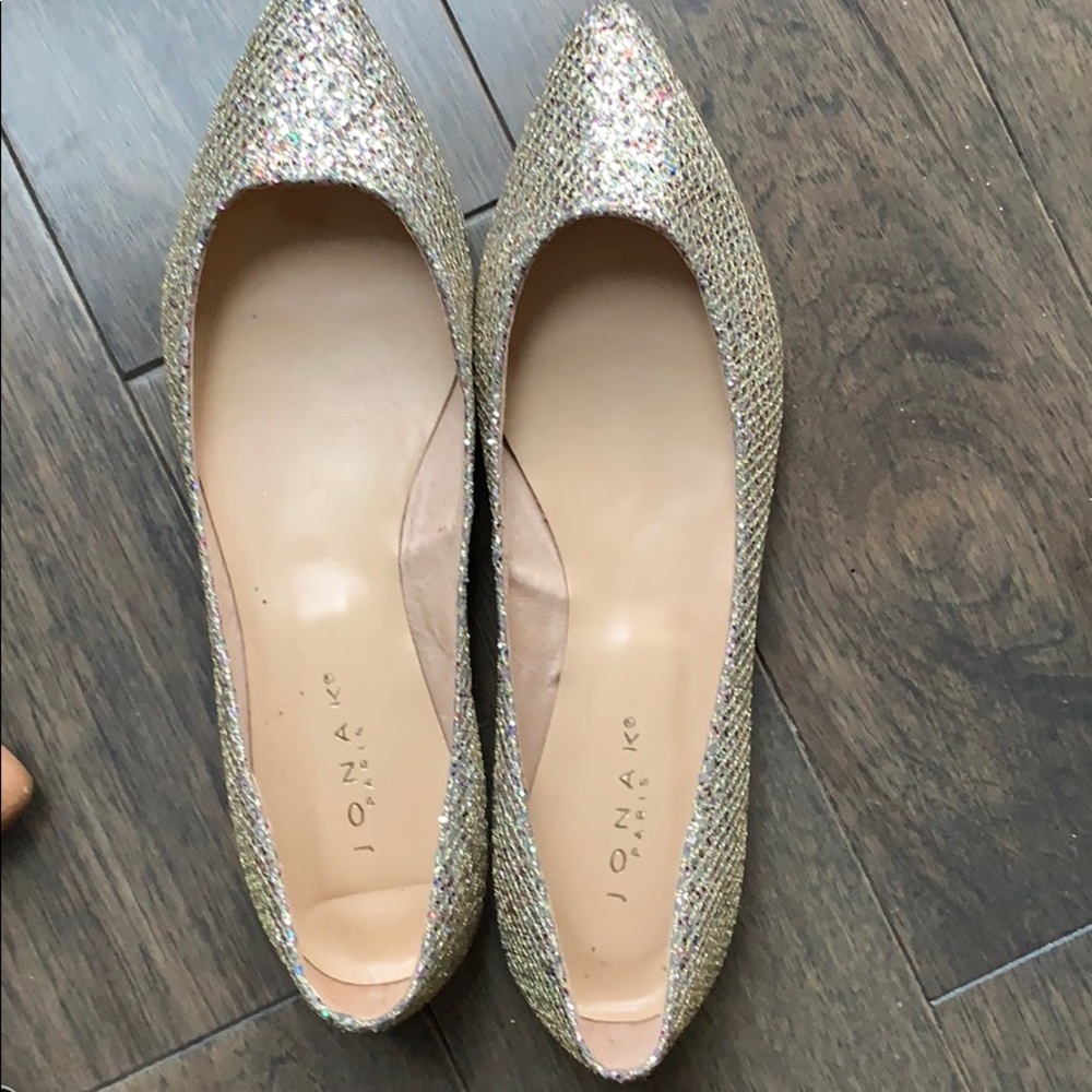 Jonak Paris Gold glittery ballet flats size 40